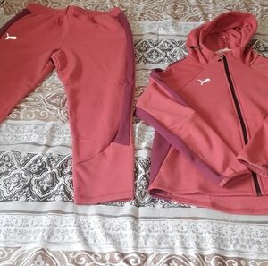 Puma Rose Pink and Plum Athletic Hoodie & Joggers Set